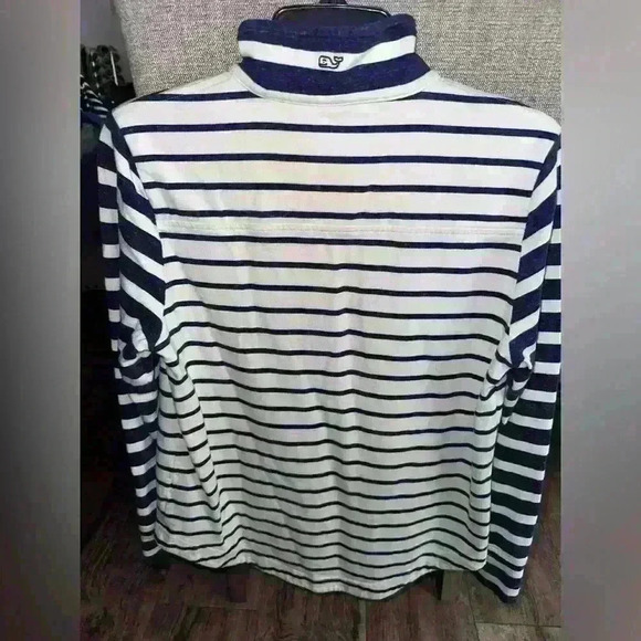 Vineyard Vines Navy and White Striped 1/4 Zip-Up Pullover - Sz XS - Picture 2 of 4